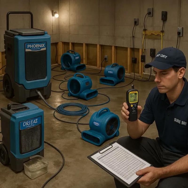 Structural Drying and Dehumidification process in Yulee, FL